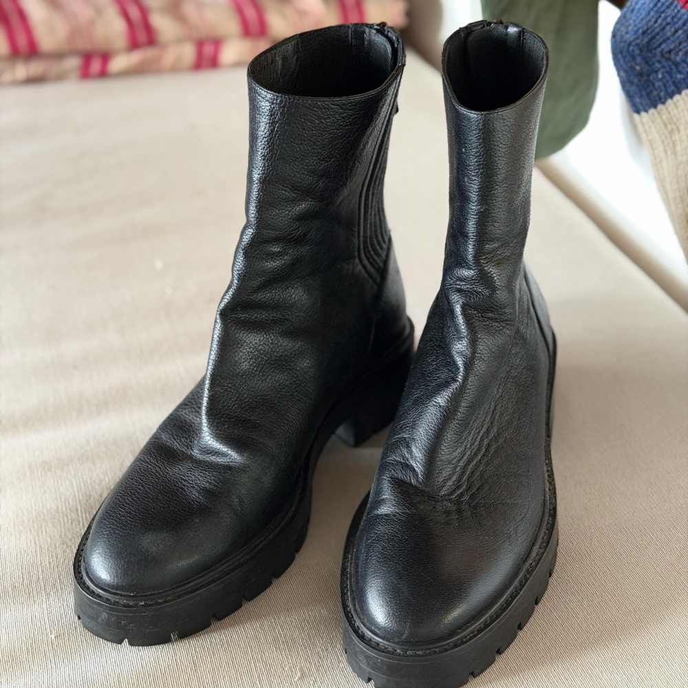 Aquazzura Saint Honoré Black Leather Boots